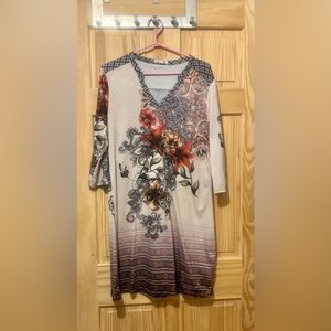 Smash 3/4 length sleeve tunic/dress